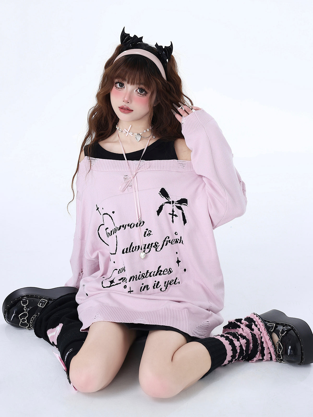 Off-Shoulder Zweiteiler Lazy Cool Faux Top Sweet Girly