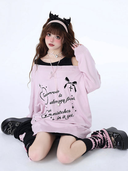 Off-Shoulder Zweiteiler Lazy Cool Faux Top Sweet Girly