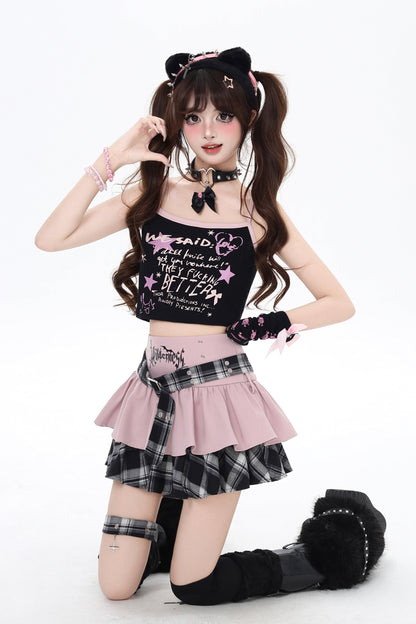 キャミソール アメリカンレター タイト グラフィティ