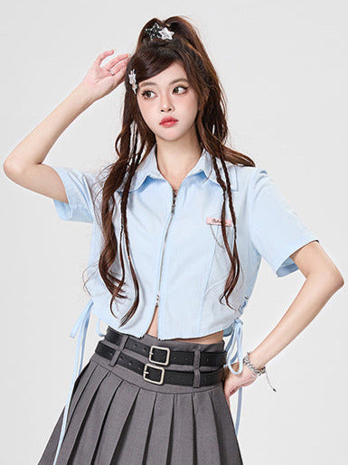 シャツ付きショートパンツ ダブルジップストラップ