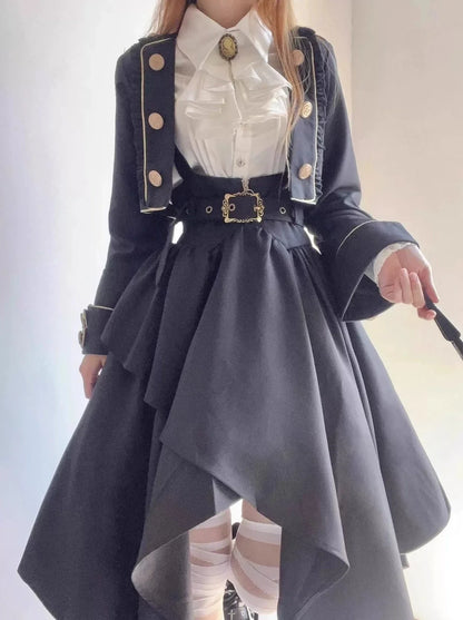 Dark Gothic Lolly Ta Anzug Peppi Lolly Ta Court Hosenträgerkleid