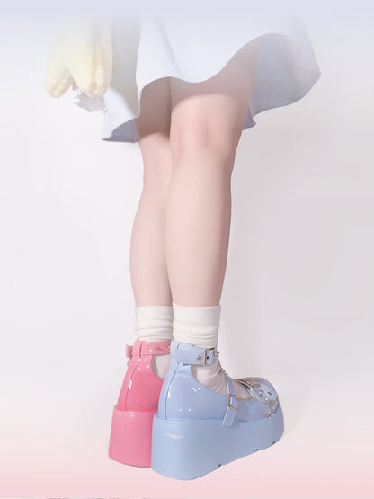 プラットフォームリベットパンクボーンミレニアムシューズ