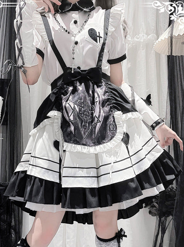 Dienstmädchen-Setup Lolita Englisches Kleid
