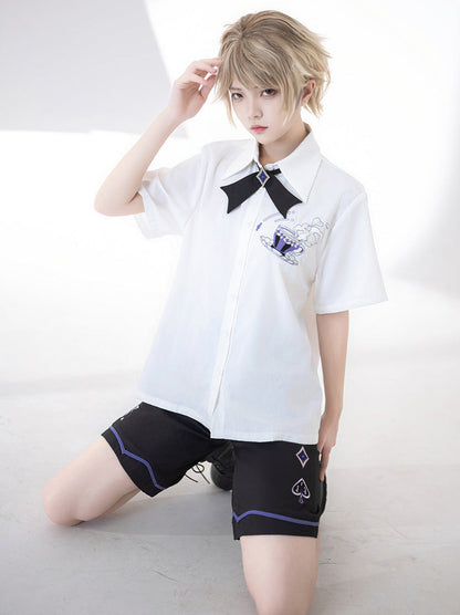 Shirt Basic Embroidery Duty Heavy Loose