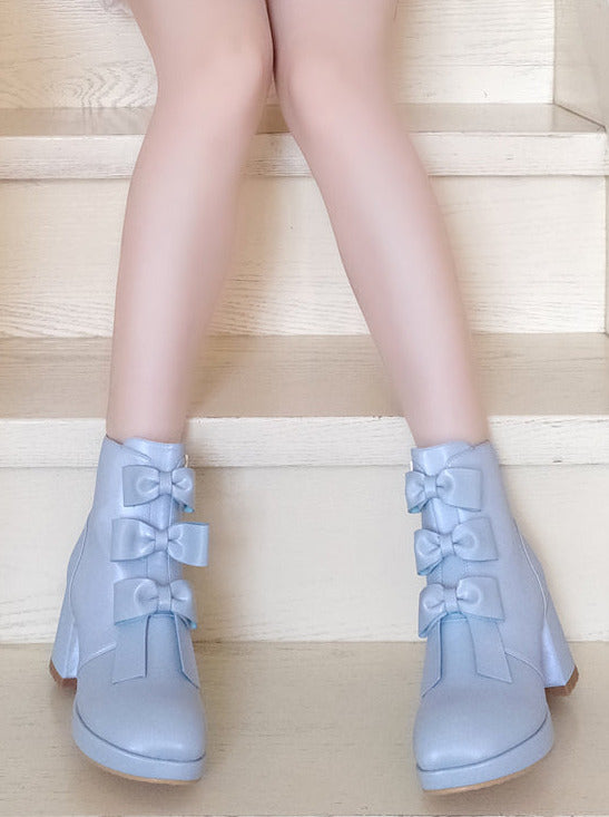 Ribon Sweet toe Boots Short Round