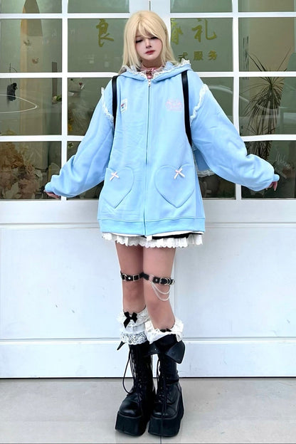 Hoodie Ribbon Sweet Bunny Ear