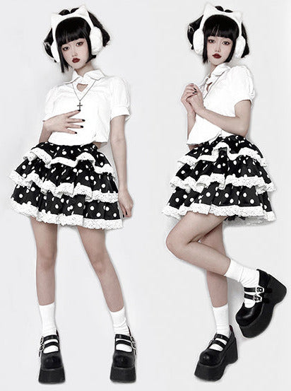 Gothic Round Retro Platform Toe Shoes Matte Punk Lace