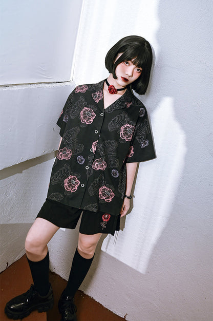 フラワーハーフチャイナボーンパンツ