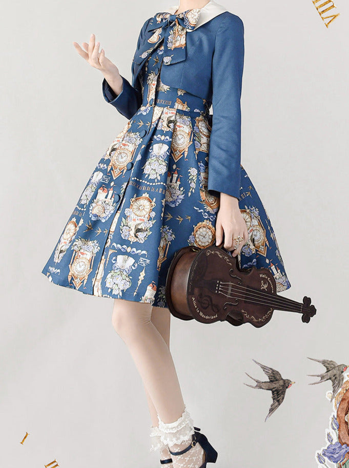 プリントレガントジャケットドレスクラシックセットエコーエターナルエコーロトール