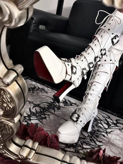 XueHaiJi Gothic Platform Knight Boots — Square Toe Lolita Punk