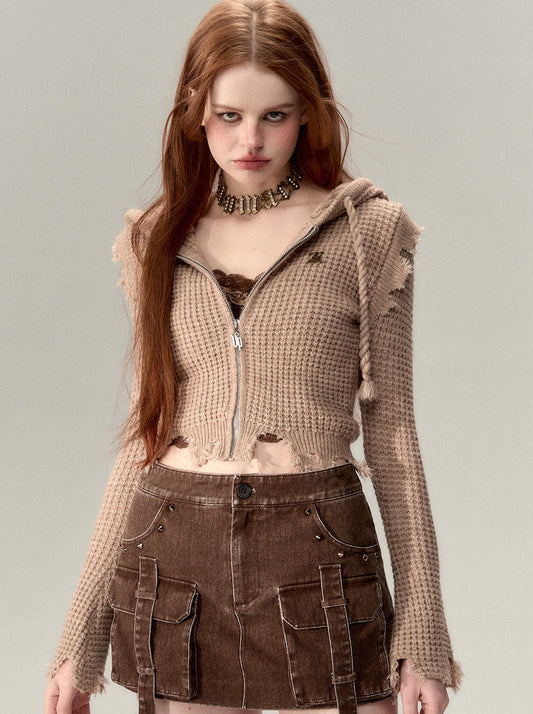 Kapuzenpullover mit Reißverschluss und Logo „One Point“