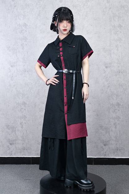 ダークシャツ チャイナドレス カントリー