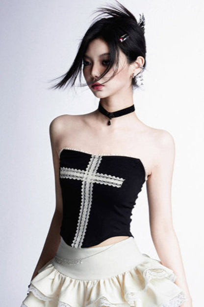 ハイスカート フーディー クロススパイストップ スウィート+ウエスト ミニチューブ クール