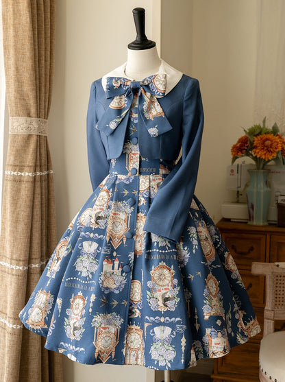 プリントレガントジャケットドレスクラシックセットエコーエターナルエコーロトール