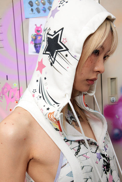 ベスト リボン スカル フード付き