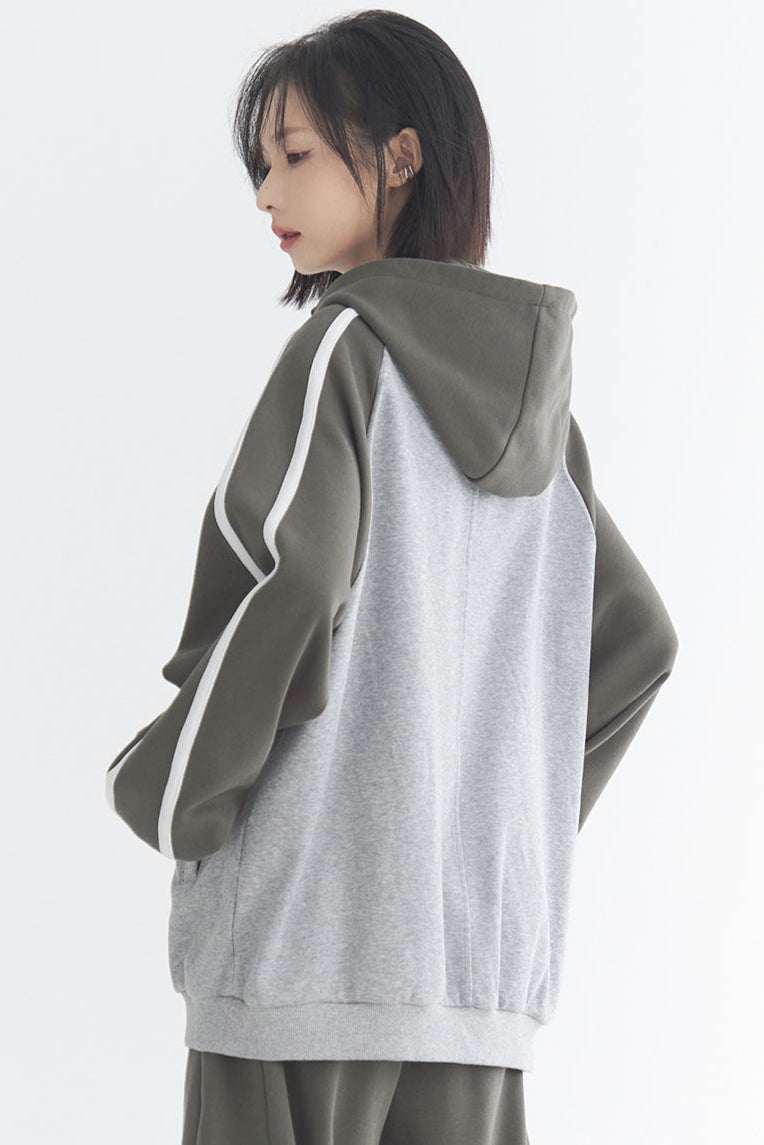 parka patchwork doux contrastée