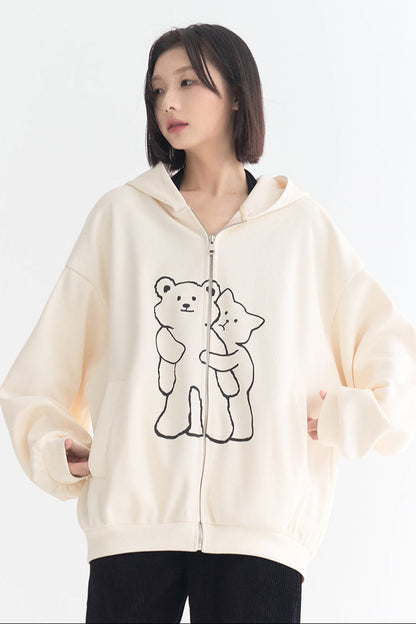 Casual Hoodie Cardigan Zip