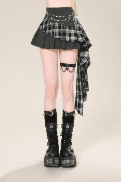 Aラインアメリカンミニスカートチェック