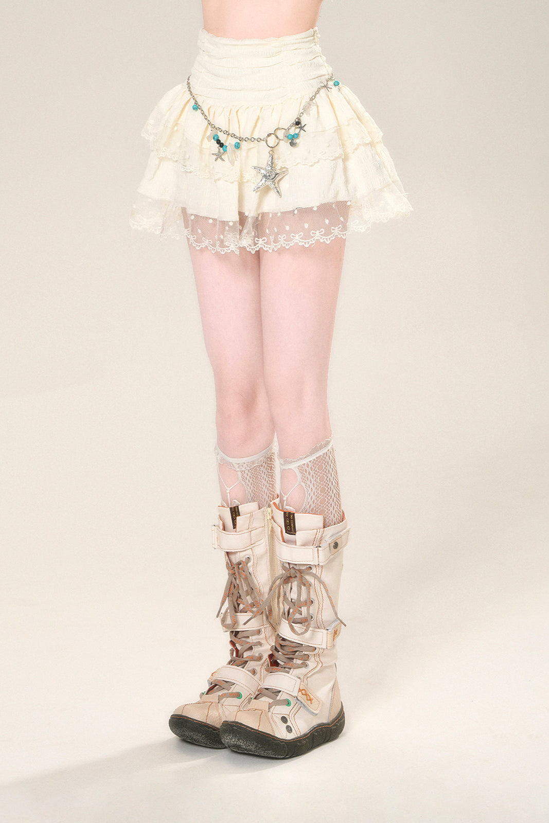 メッシュスカート ウエストAラインハイ