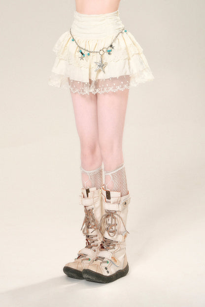 メッシュスカート ウエストAラインハイ