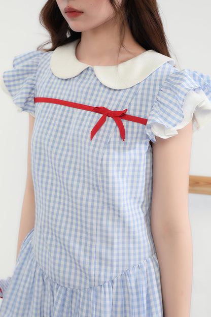 kleid kariert süß band