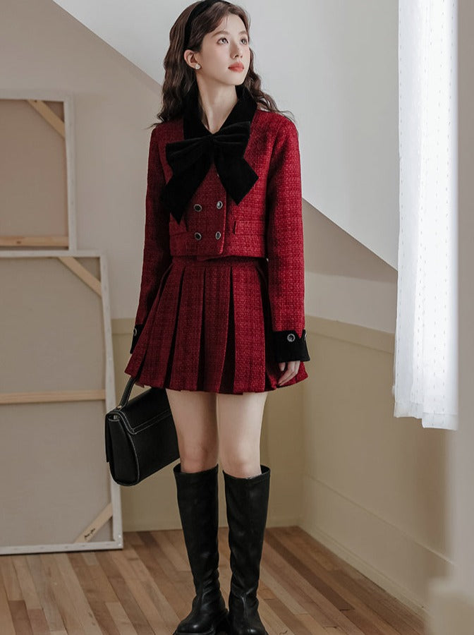 Rockjacke + Tweed Dark Girly Retro Plissee