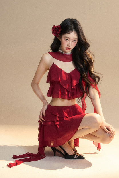 スカート+ショートキャミソール アニメ シフォン