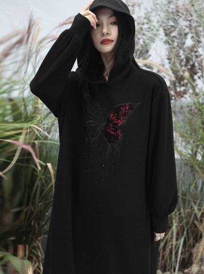 Sweatshirt Lose Kapuzenpullover Dunkler Modus