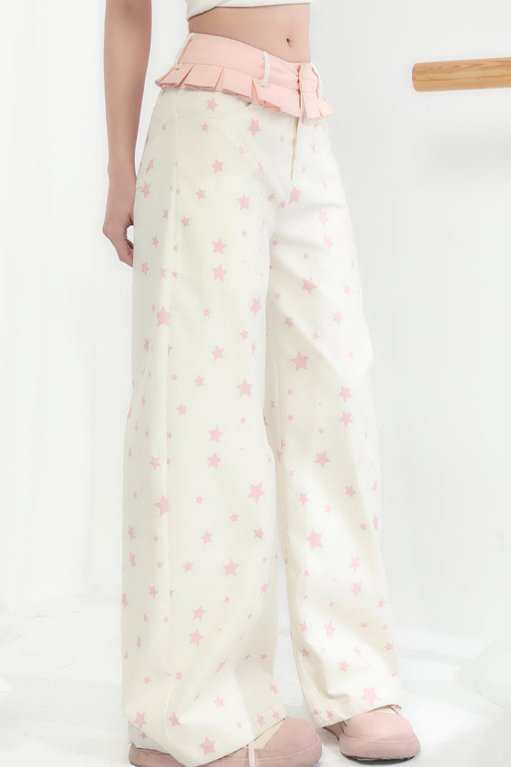 Tube Leg Shake Pants Lace Head Wide