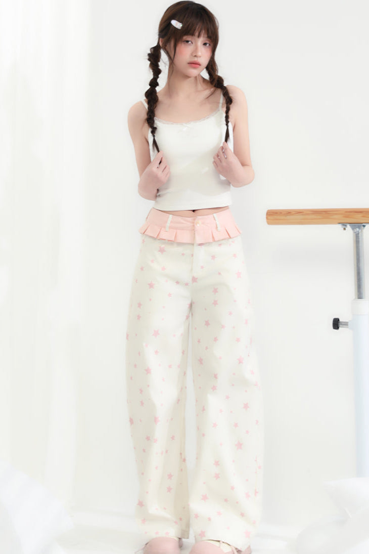 Tube Leg Shake Pants Lace Head Wide