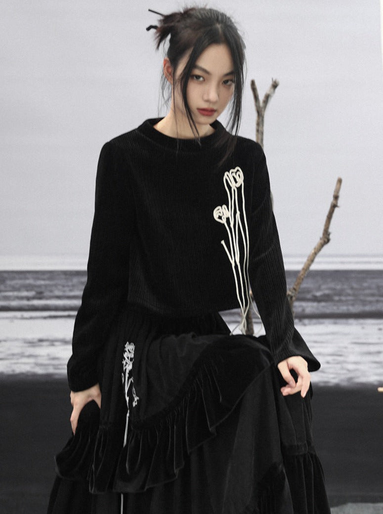 Mote Dark Rib Top Short Tulpe