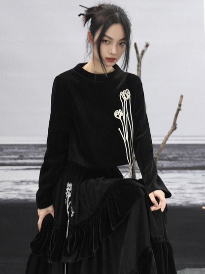 Mote Dark Rib Top Short Tulpe