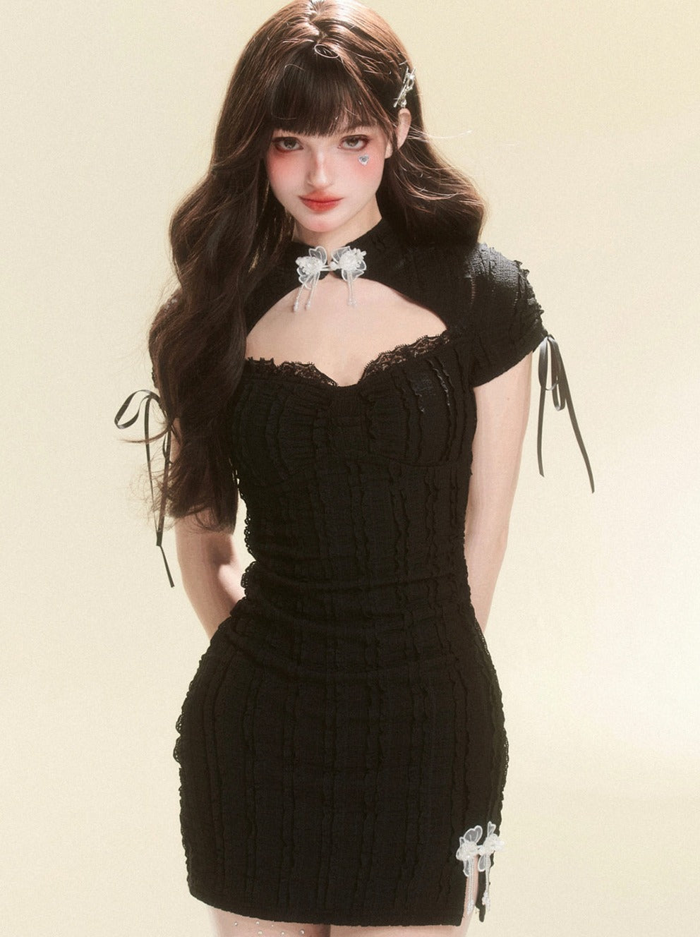 ネックモチーフオープンドレス チャイニーズバタフライ