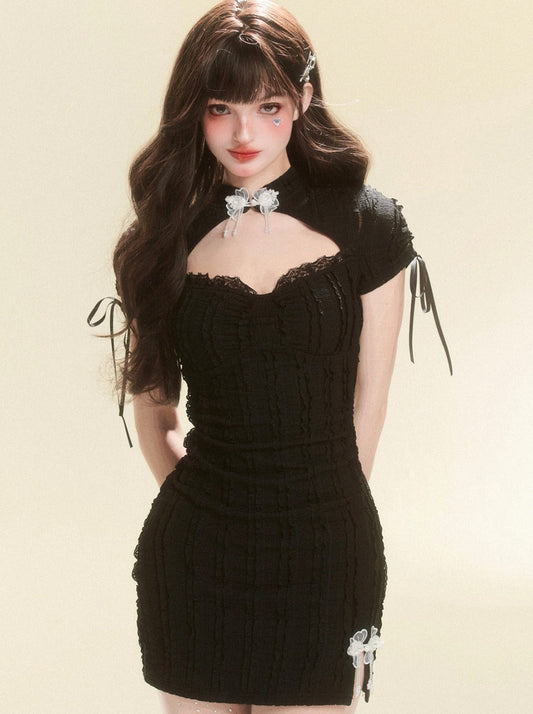 ネックモチーフオープンドレス チャイニーズバタフライ