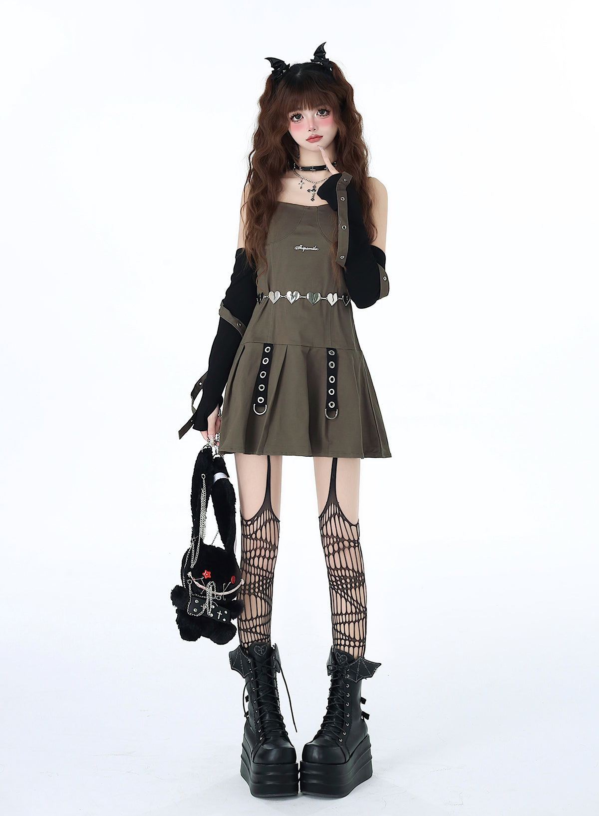 Retro American Sleeves Suspender Hot Girl Dress Design