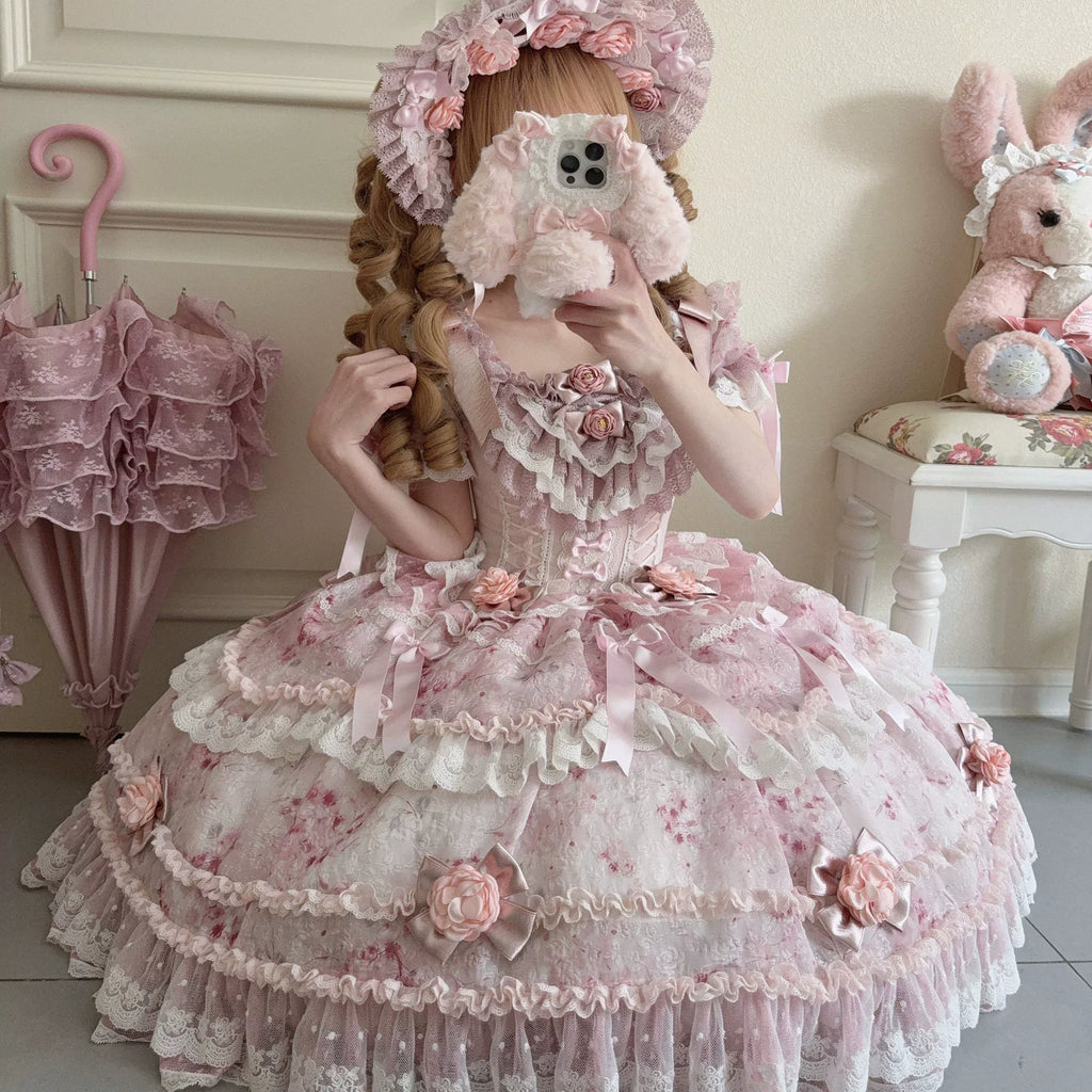 Rose Manor Lolita Dress – Trailing Princess Ballgown | Yu Laoban