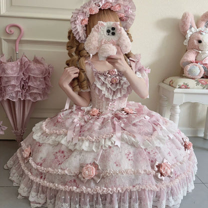 Rose Manor Lolita Dress – Trailing Princess Ballgown | Yu Laoban