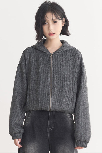 ジャケット グラビティ ソリッドモデル ミュージアム 多用途 ショート 春/秋 カラー レディース ウール - トップス フード付き