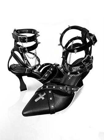 Punk High Toe Heels Gothic Pointed