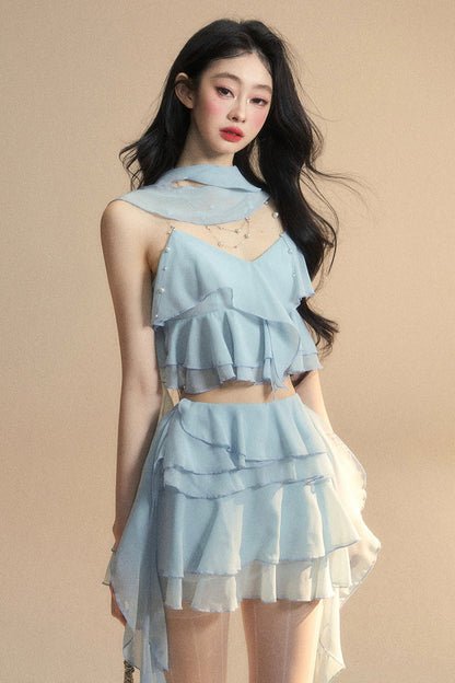 スカート+ショートキャミソール アニメ シフォン