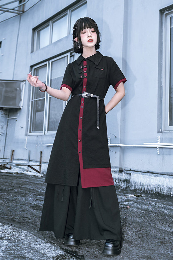 ダークシャツ チャイナドレス カントリー