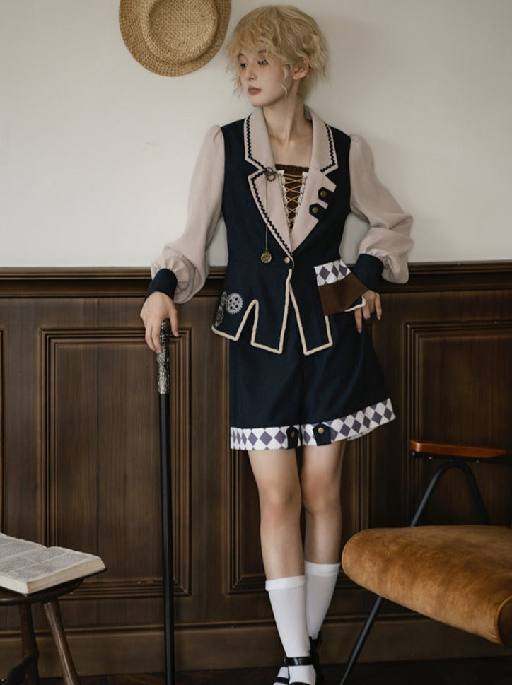 Setup Steampunk Lolita Print Fishtail Embroidery