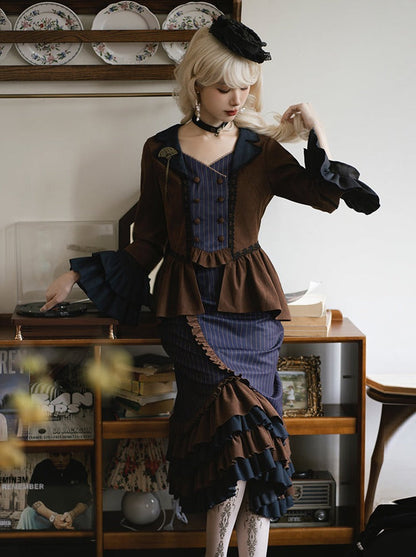 Setup Steampunk Lolita Print Fishtail Embroidery