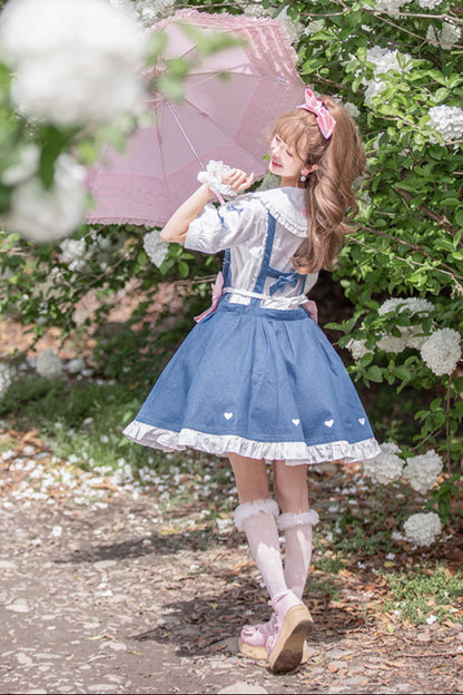 + デニムエプロン ロリータインナーウェア ジャンパースカート ライトドール 生