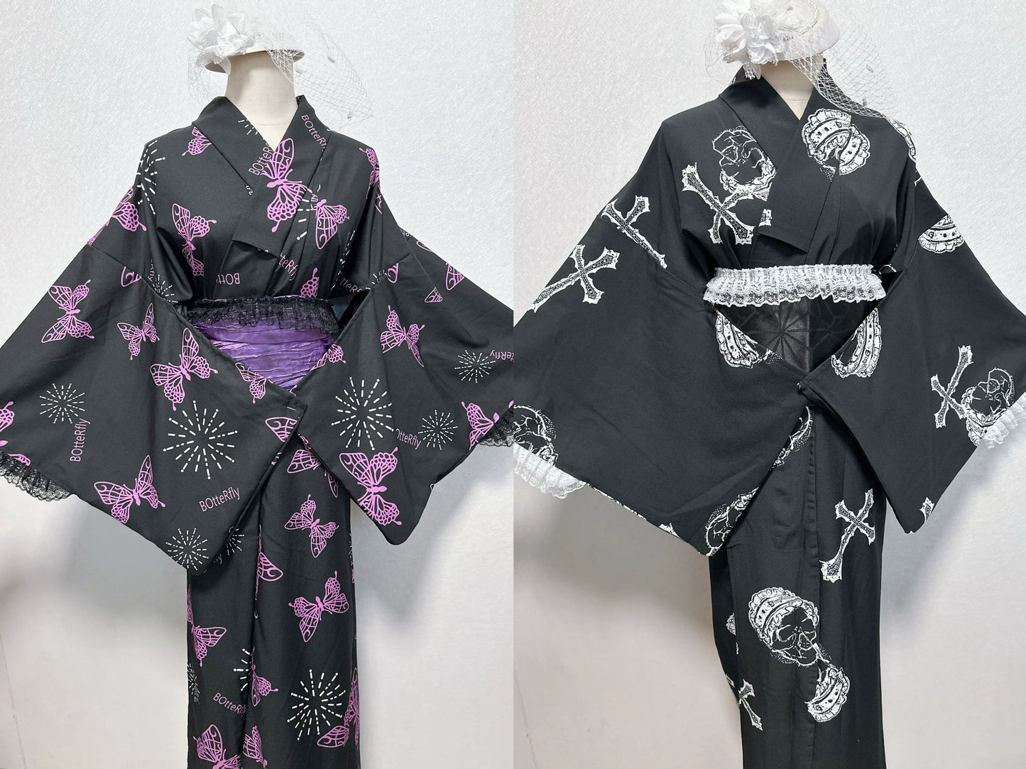 Japanese Yukata Dress – Butterfly Print Kimono Robe