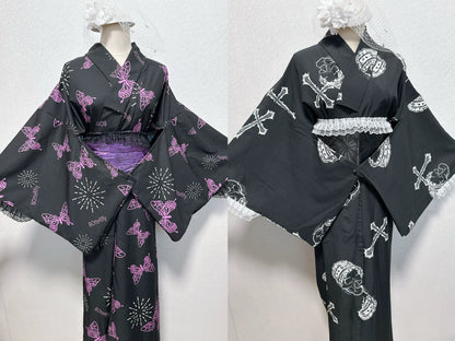 Japanese Yukata Dress – Butterfly Print Kimono Robe
