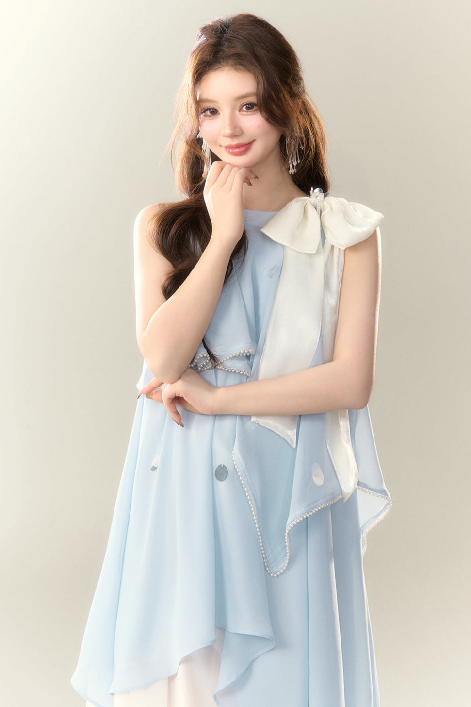 Neckholderkleid Blau Meerjungfrauenhals