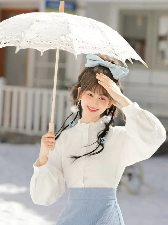 Weste Blau Wald Rüschen Schmetterling Rock China Blau Hemd