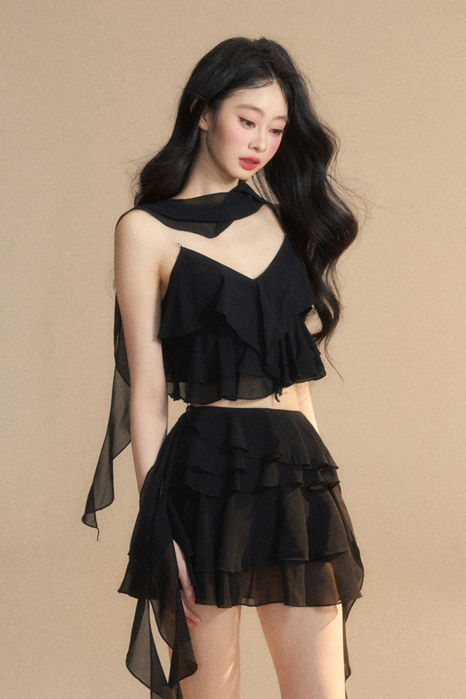 スカート+ショートキャミソール アニメ シフォン