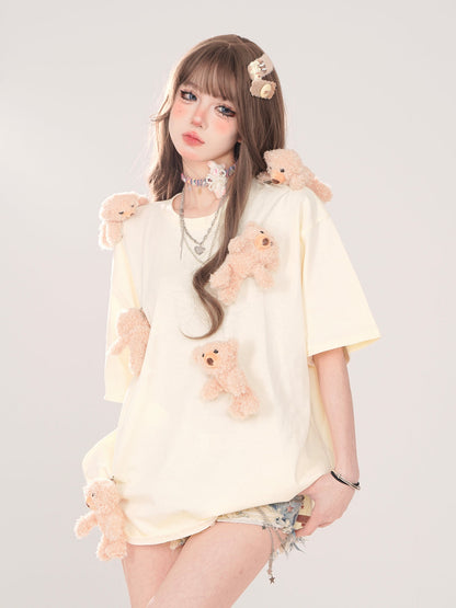 ニッチベアのゆったりキュートTシャツ